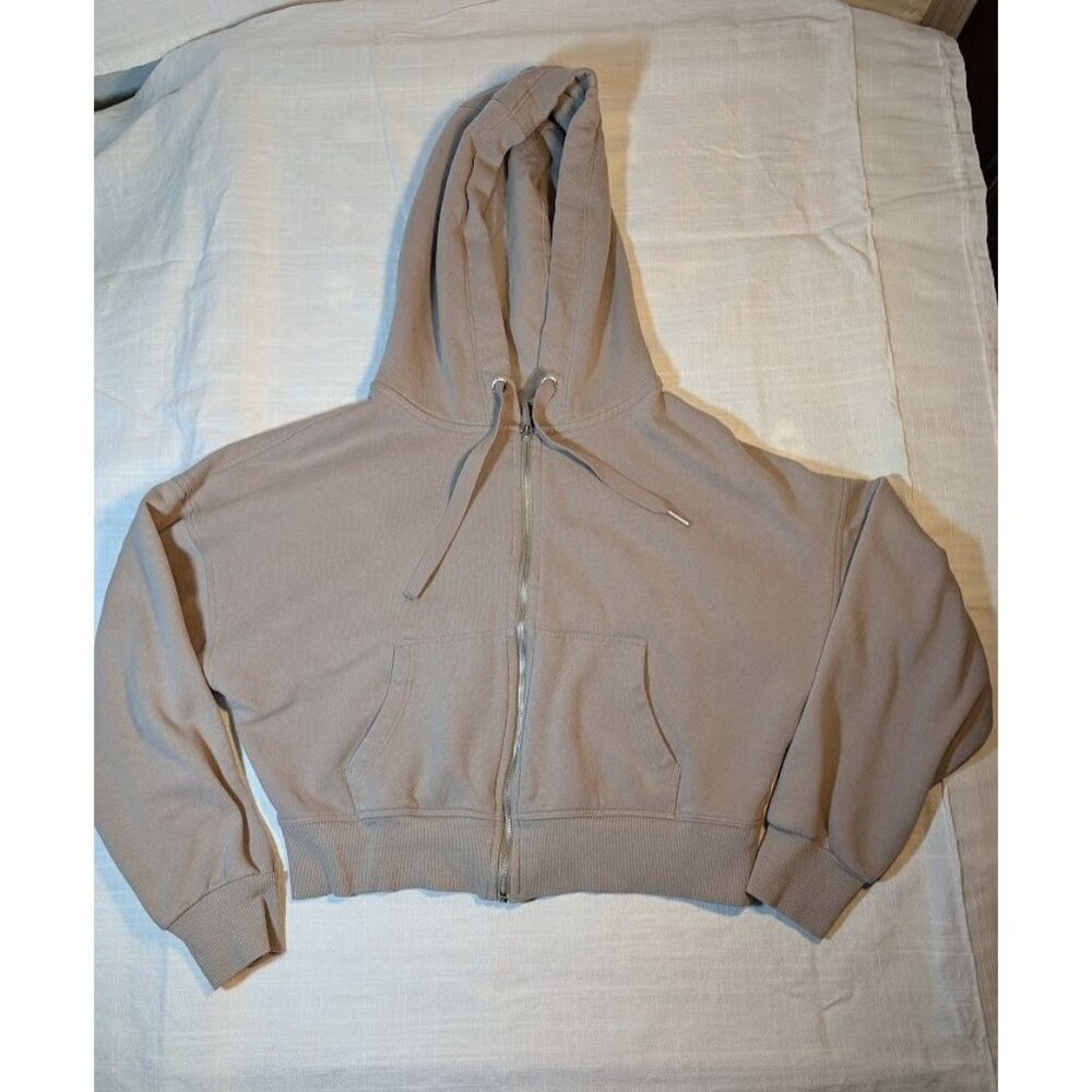 Calvin Klein performance women's size small beige zip up cropped hoodie S19